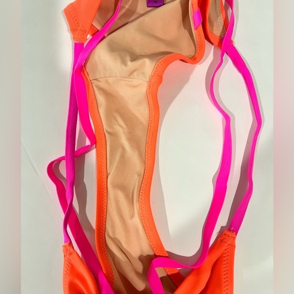 L'Agent by Agent Provocateur Eleena Orange Pink Strappy Bathing Suit Bottom - Picture 4 of 8